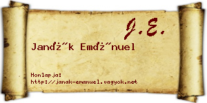 Janák Emánuel névjegykártya